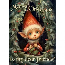 DUTCH LADY CHRISTMAS  GREETING CARD Whimsical Christmas 6